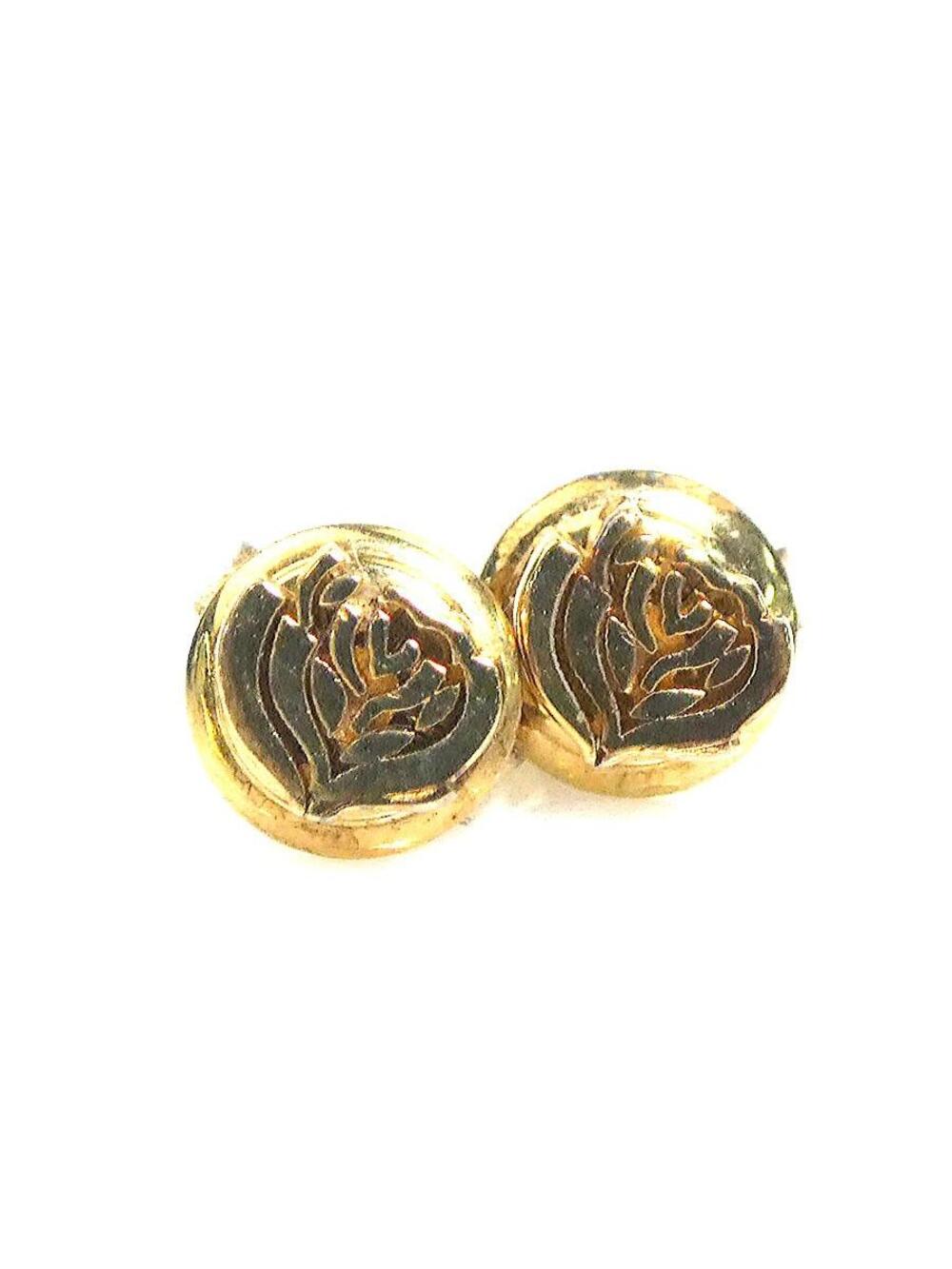 Auth Burberry Pierce Earrings Gold #345396B10B